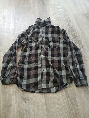 Original Use Men's Plaid Button-Up Shirt - Black & Brown